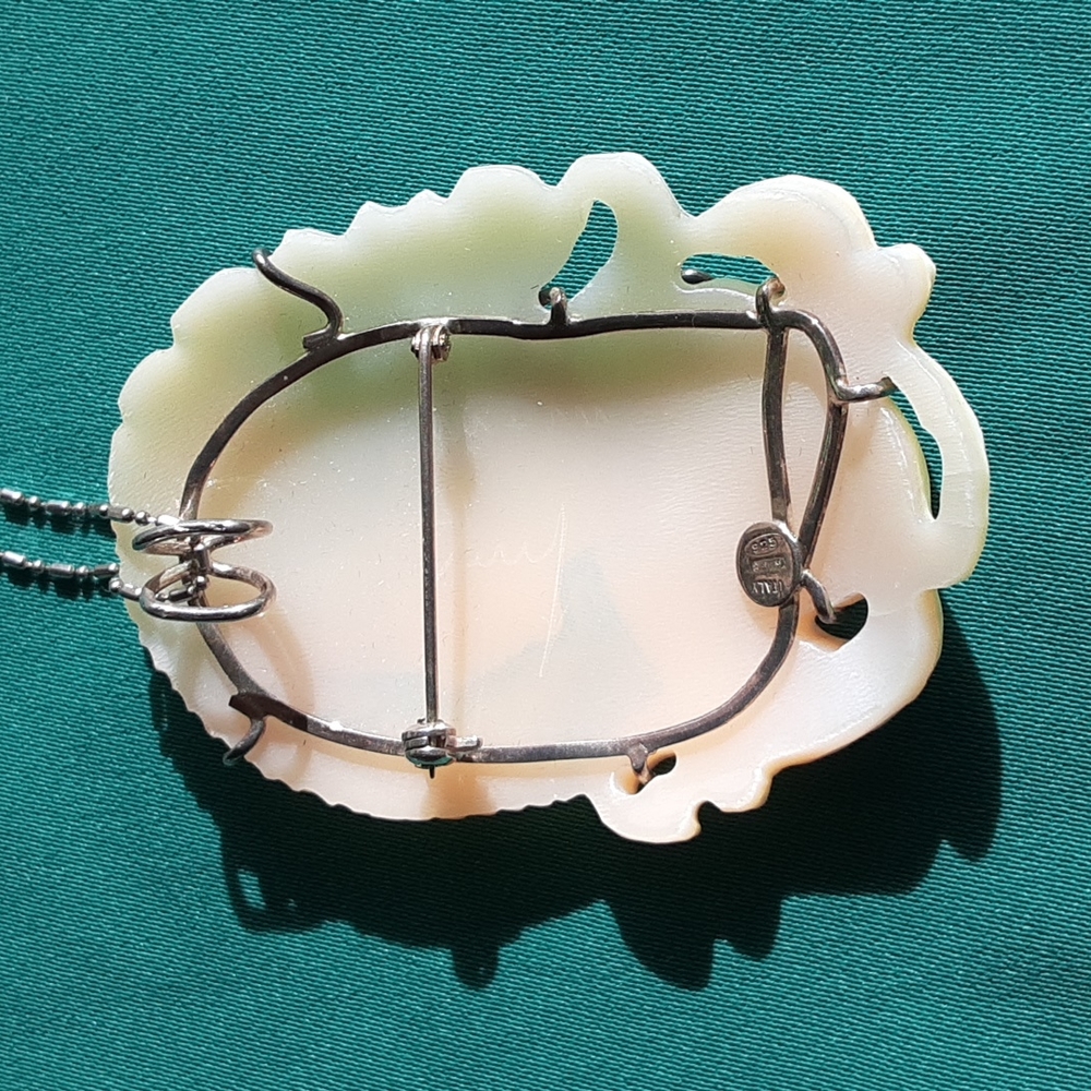 925 Genuine Hand Carved Cameo. Italy. Brooch, Pendant. FIRM. - Picture 6 of 17